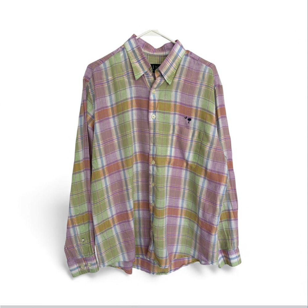 Mine Pastel Plaid 100% linen Men's Shirt
